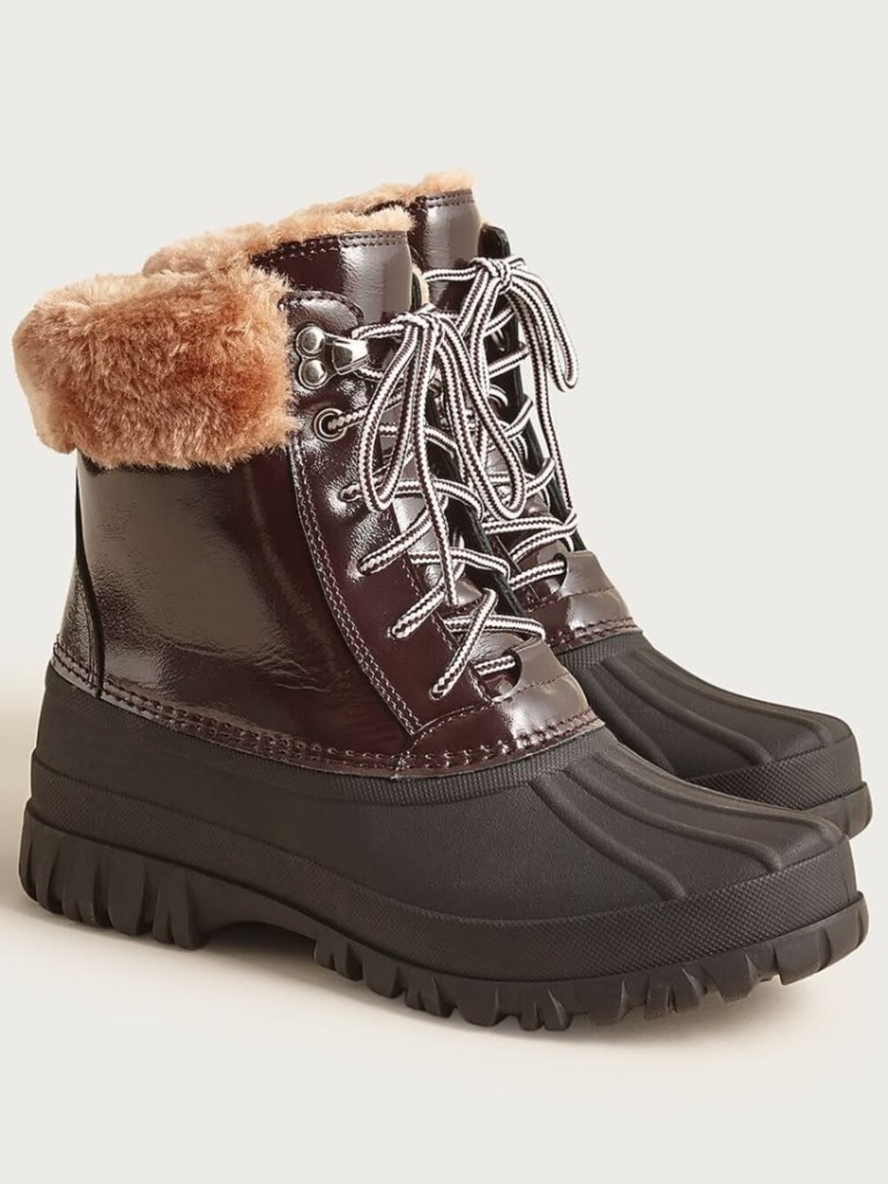 NWOT J. Crew Women's Perfect Winter Boots in Leather and Sherpa Size 7